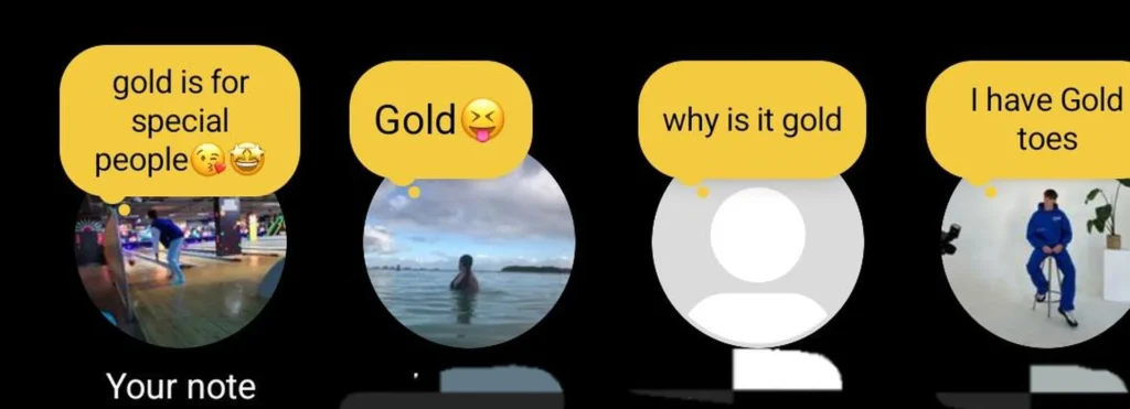 gold notes on instagram